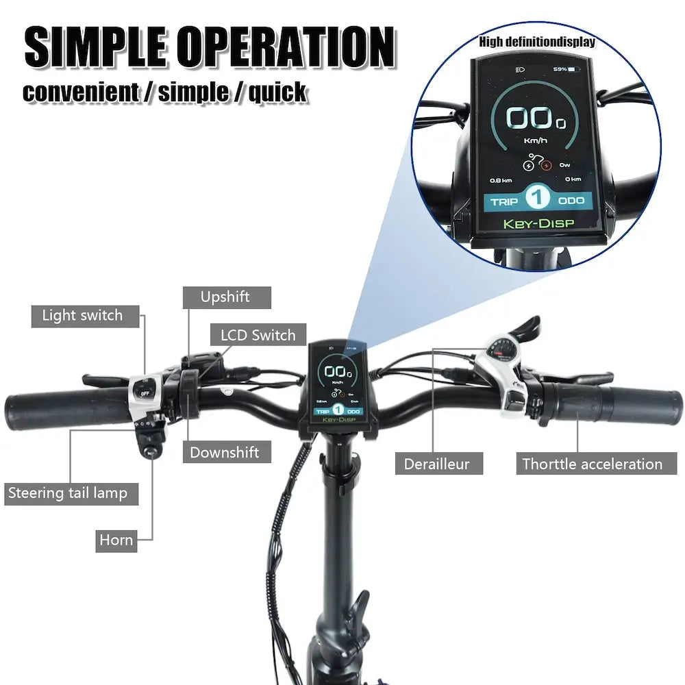 Trekbike Y20 Plus 20Ah Samsung Battery Support App|Step Through Fat Tire Ebike City Folding Electric Bike