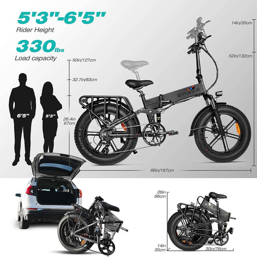 Trekbike ENGWE Engine Pro 2.0 Full Suspension Folding Ebike Hydraulic Oil Brake Electric Bicycle 52V 16A